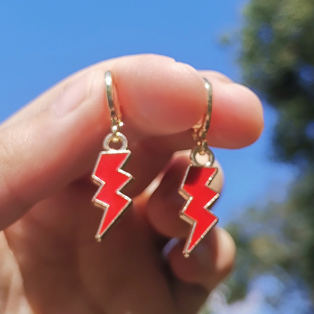 Colorful Preppy Aesthetic Lightning Strike Earrings