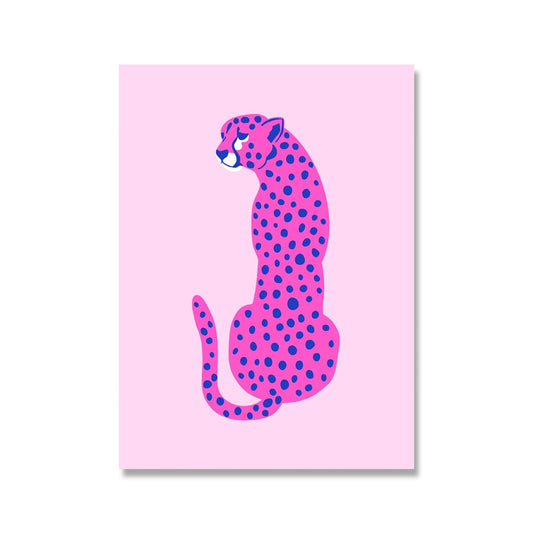 Pink Leopard Cheetah Preppy Aesthetic Wall Art Poster