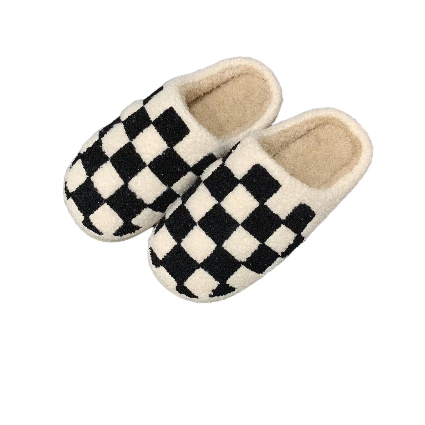 Checkerboard Print Preppy Aesthetic Cozy Slippers