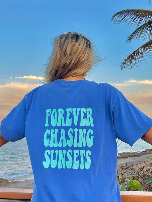 Forever Chasing Sunsets Preppy Aesthetic Graphic Tee