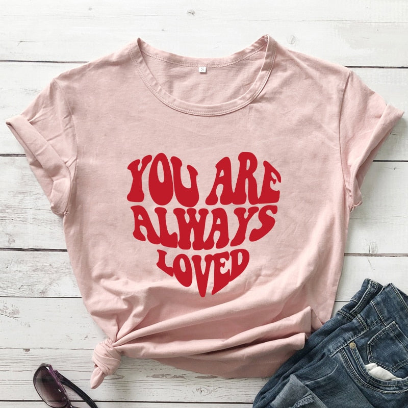You Are Always Loved Preppy Aesthetic Heart T-shirt