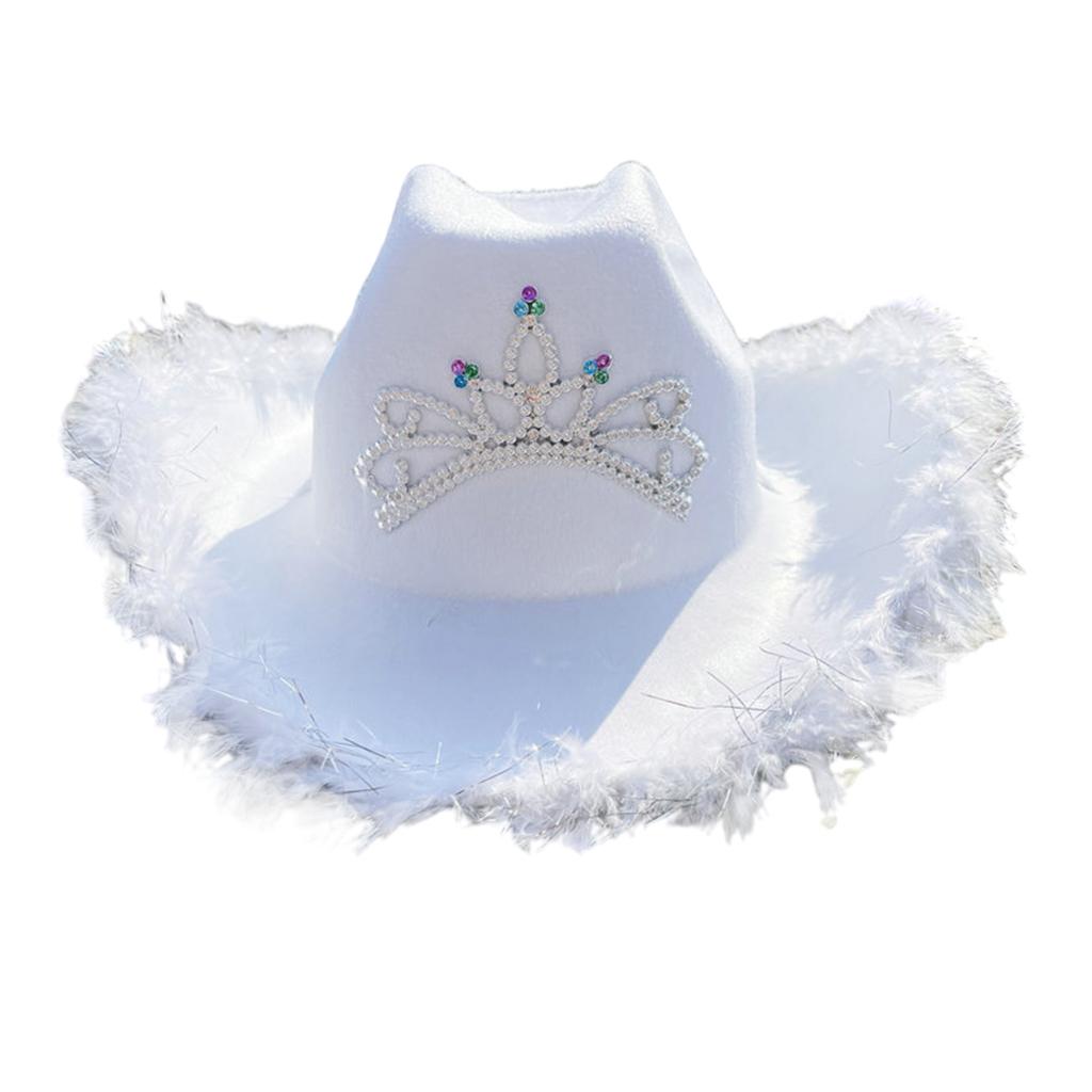 White Feather Preppy Aesthetic Cowgirl Hat