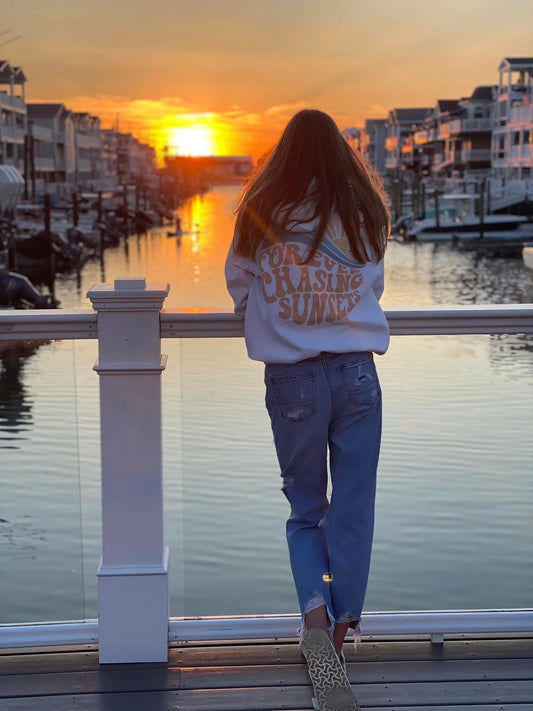 Forever Chasing Sunsets Preppy Aesthetic Hoodie