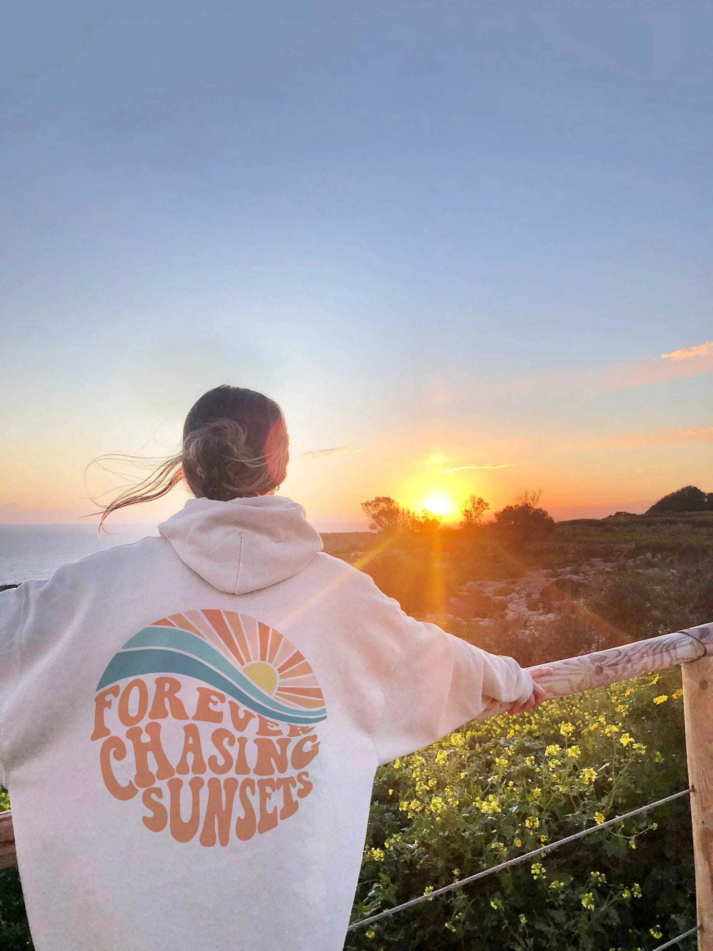 Forever Chasing Sunsets Preppy Aesthetic Hoodie