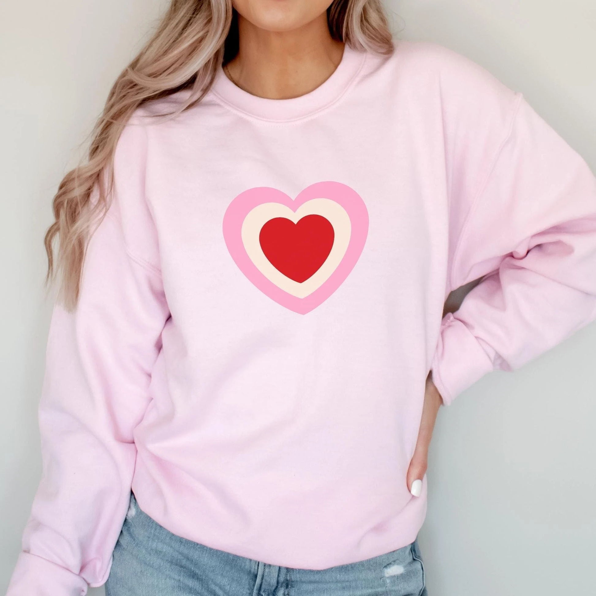 Heart printed crewneck sweatshirt