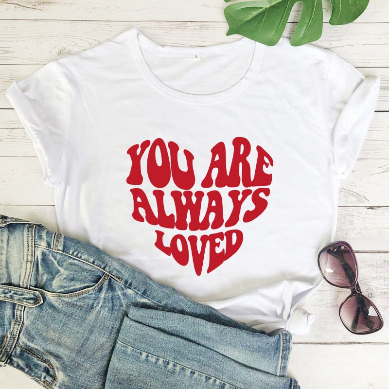 You Are Always Loved Preppy Aesthetic Heart T-shirt