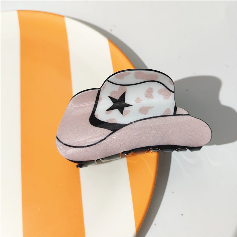 Cowgirl Hat Hair Claw Clips