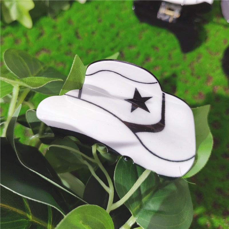 Cowgirl Hat Hair Claw Clips