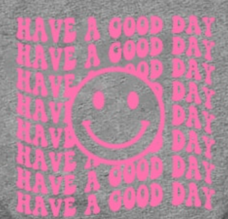 Kalivira Everyday Is A Good Day T Shirt, Preppy Smiley Face T Shirt, Pink Smile | Berry 3XL