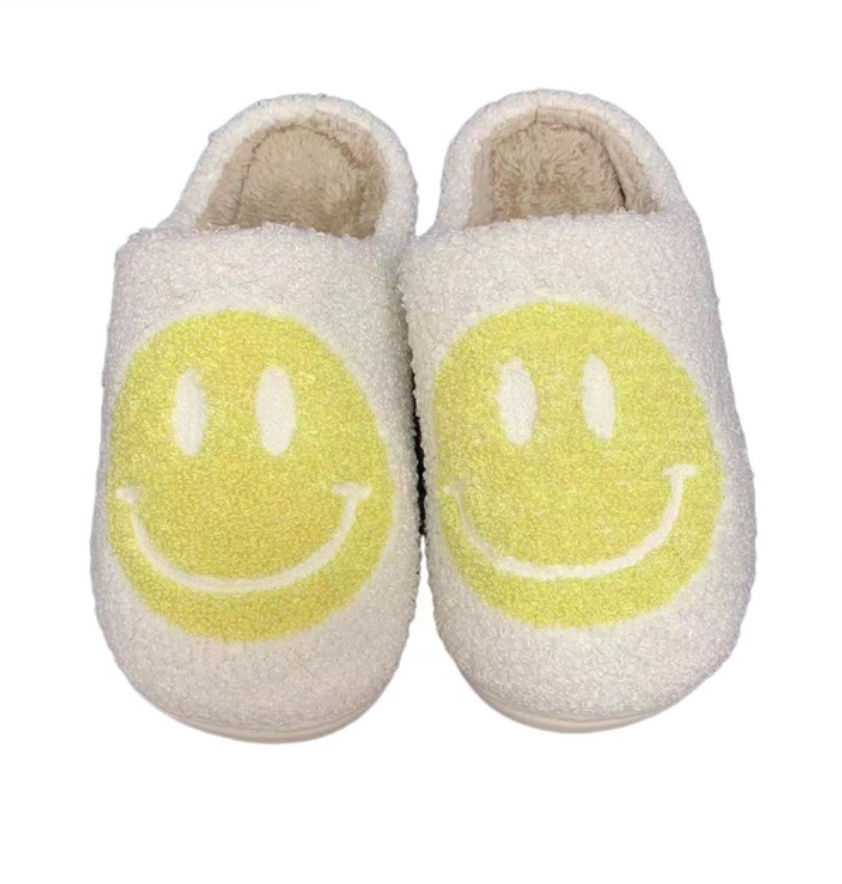 Preppy Smiley Face Cozy Slippers