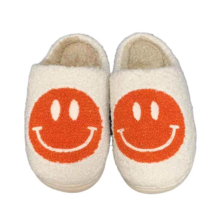 Preppy Smiley Face Cozy Slippers