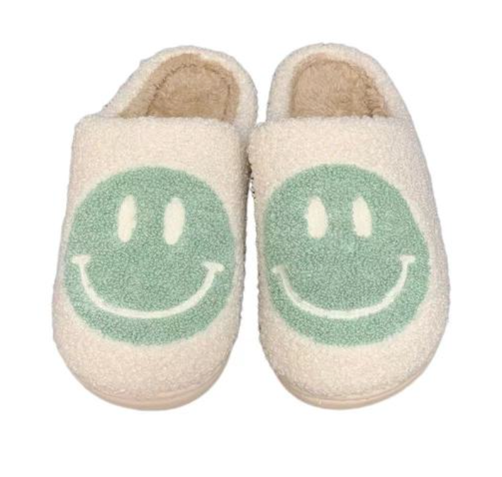 Preppy Smiley Face Cozy Slippers