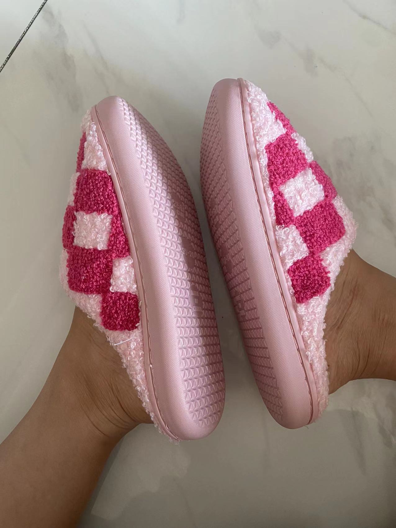 Louis Vuitton Fluffy Slippers Pink