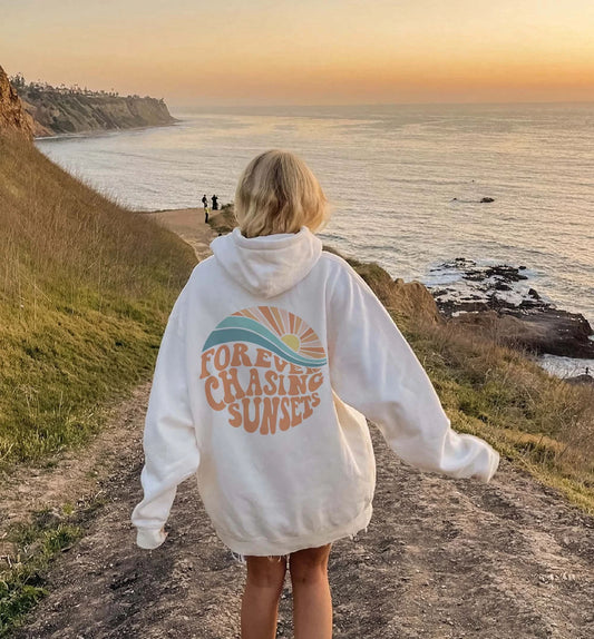 Forever Chasing Sunsets Preppy Aesthetic Hoodie