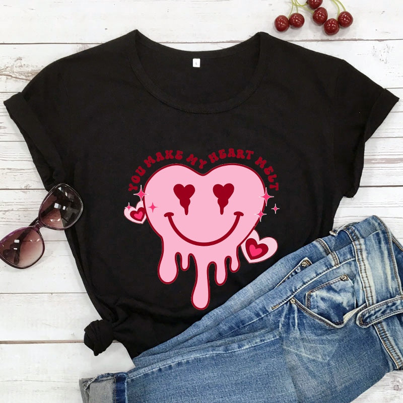 You Make My Heart Melt Preppy Aesthetic Valentines Day T-shirt