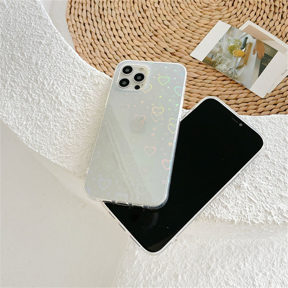 Heart Pattern Clear Phone Case