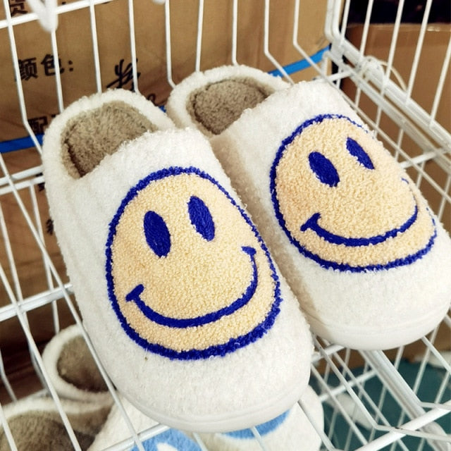 Preppy Smiley Face Cozy Slippers