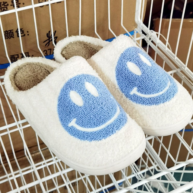 Preppy Smiley Face Cozy Slippers