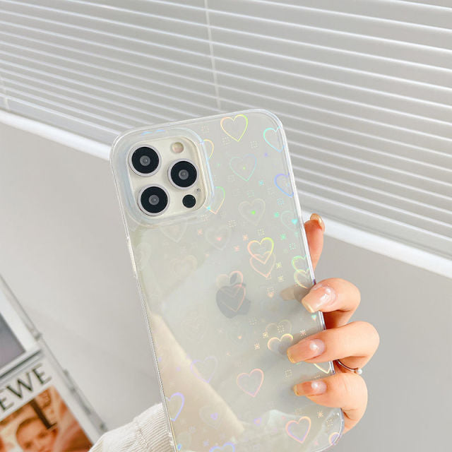 Heart Pattern Clear Phone Case