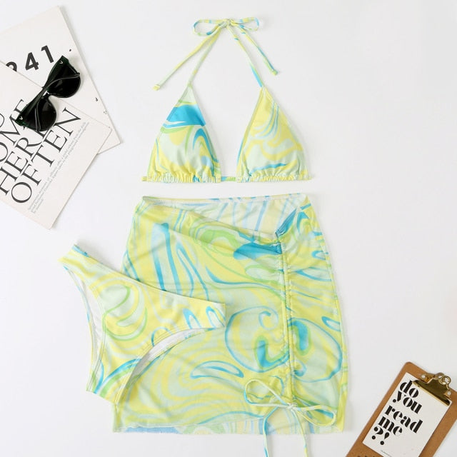 3 Pieces Trendy Bikini Swimsuit Set – The Preppy Place