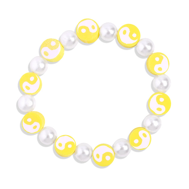 Yin Yang Preppy Aesthetic Beaded Pearl Charm Bracelets