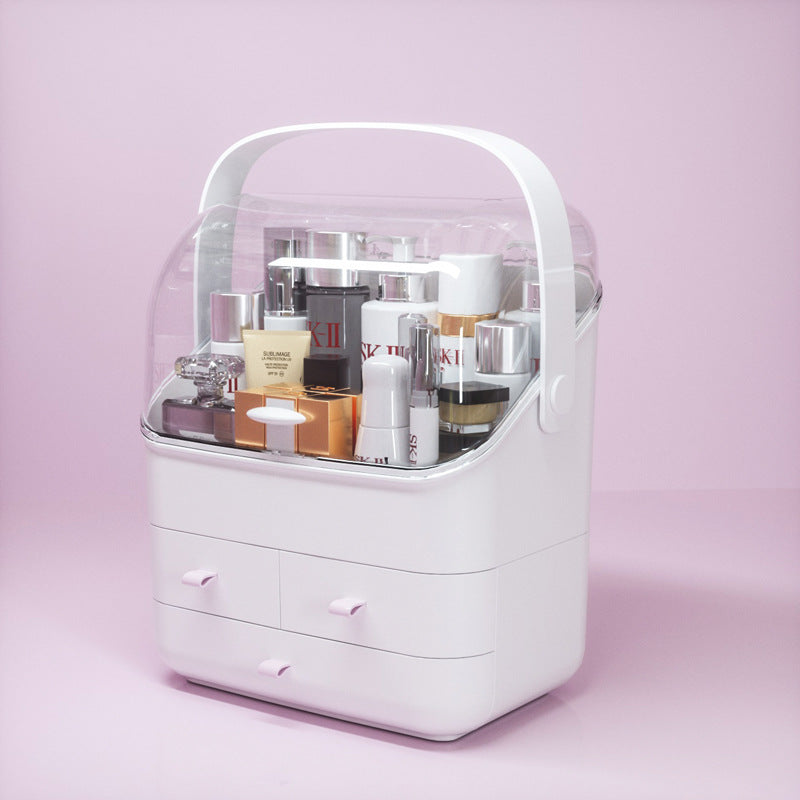 2DXuixsh Preppy Stuff 1Pc Makeup Storage Organizer with Lid and Drawers  Acrylic Cosmetic Display Case Electric Exfoliating Brush Skin Care Tools  White
